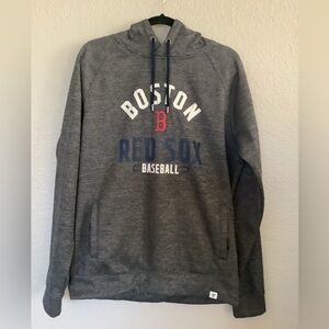 MLB Boston Red Sox Baseball Charcoal Gray Hoodie Pullover Sweatshirt Size Medium